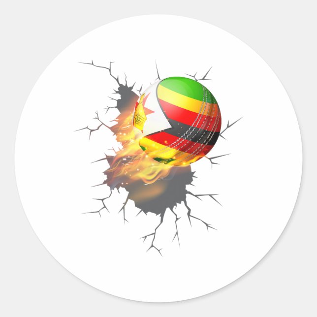 Sticker Rond Kit de maillot pour fans de cricket du Zimbwe Cade (Devant)