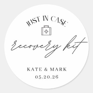 Sticker Rond Kit de récupération de mariage minimaliste