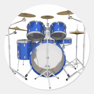 Sticker Rond Kit de tambour bleu :