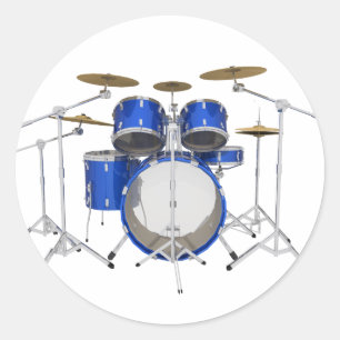 Sticker Rond Kit de tambour bleu :
