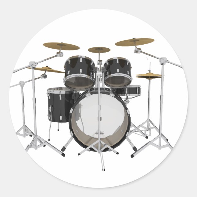 Sticker Rond Kit de tambour noir : (Devant)