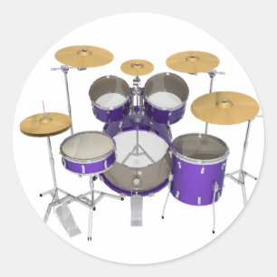 Sticker Rond Kit de tambour pourpre :