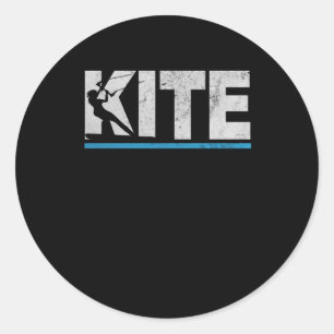 Sticker Rond Kite Kitesurfer Kitesurfing Surf Retro Cadeau