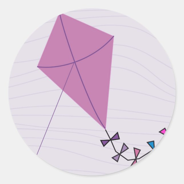 Sticker Rond Kite rose (Devant)