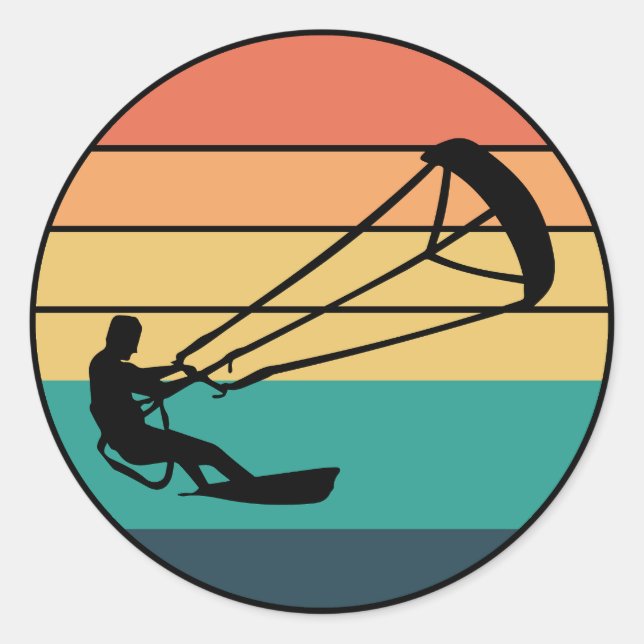 Sticker Rond Kitesurf Kitesurf Kitesurf Sports nautiques (Devant)