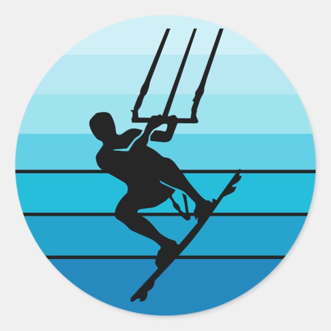 Sticker Rond Kitesurf Kitesurf Kitesurf Sports nautiques (Devant)