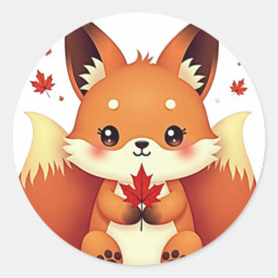 Sticker Rond Kitsune à neuf queues