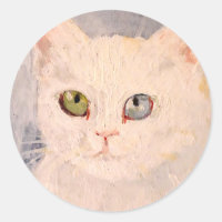 Kitten blanc avec oeil bleu et oeil vert classique