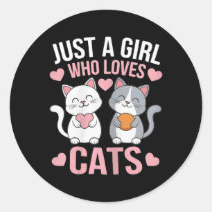 Sticker Rond Kitten Juste Une Fille Qui Aime Les Chats Chemise 
