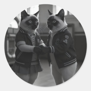 Sticker Rond Kitties Sock Hop
