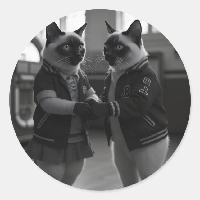 Sticker Rond Kitties Sock Hop (Devant)