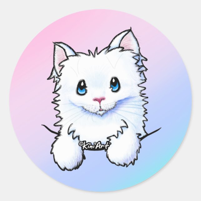 Sticker Rond Kitty blanc (Devant)