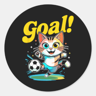 Sticker Rond Kitty Goal Vêtements Enfants Chats De Football Mig