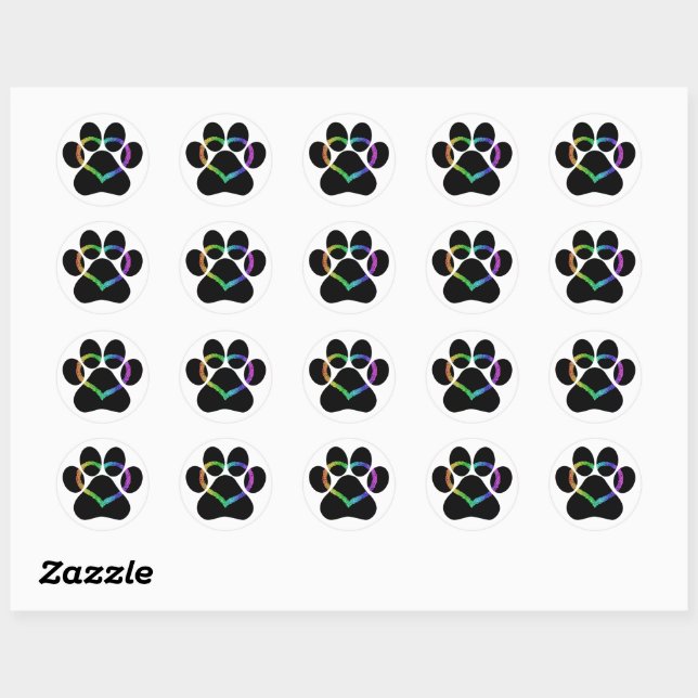 Sticker Rond KITTY LOVE Black (Feuille)