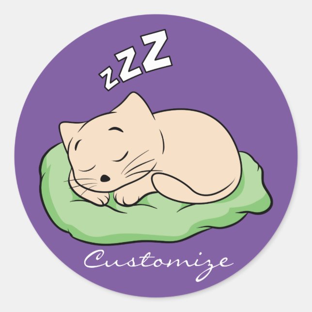 Sticker Rond Kitty Thunder-Cove dormant (Devant)