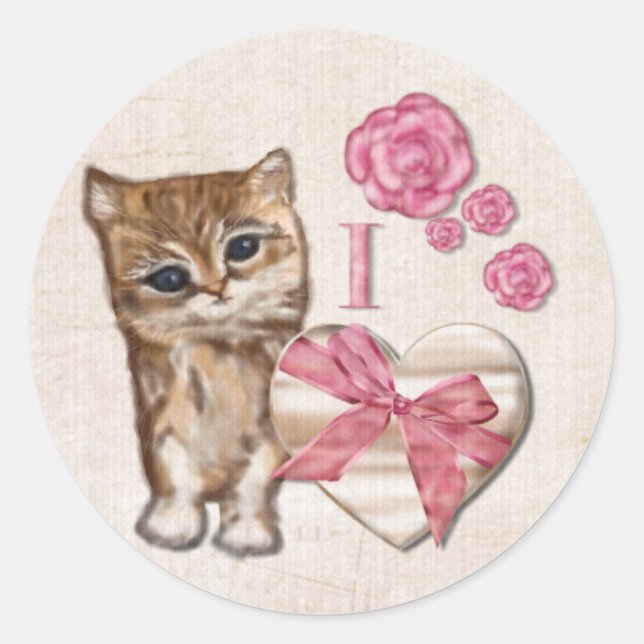 Sticker Rond Kitty Valentine Victorian Mélange Media CIRCLE (Devant)