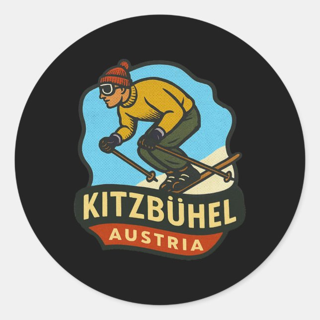 Sticker Rond Kitzbühel Autriche Ski  (Devant)