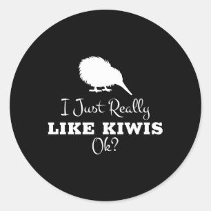 Sticker Rond Kiwi Bird Pour Les Oiseaux Néo-Zélandais