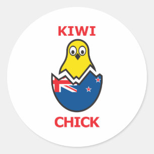 Sticker Rond Kiwi Chick