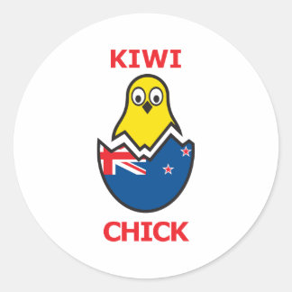 Sticker Rond Kiwi Chick