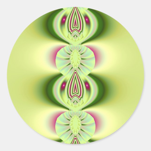 Sticker Rond Kiwi Fine Art Fractal (Devant)