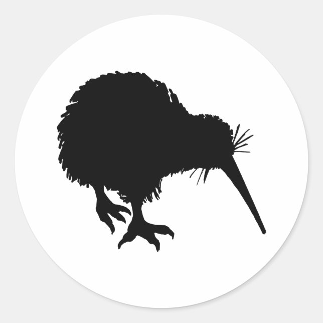 Sticker Rond Kiwi Silhouette (Devant)