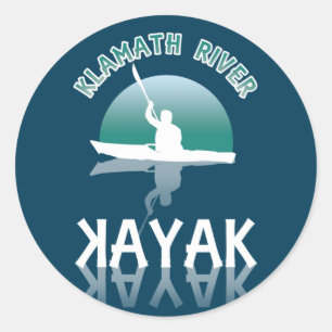Sticker Rond Klamath River California - Kayak