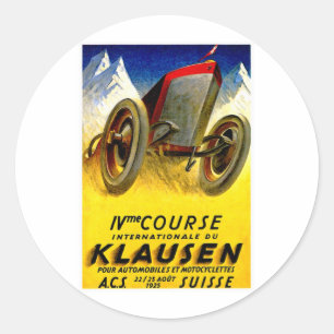 Sticker Rond Klausen Race ~ Publicité Vintage pour l'automobile