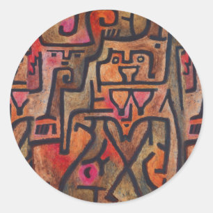 Sticker Rond Klee Expressionniste Forêt Abstraite Art Moderne