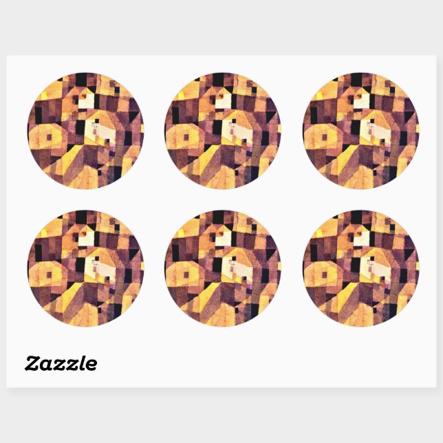 Sticker Rond Klee - Lieu automnal, 1921 (Feuille)