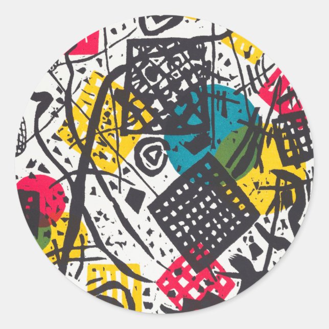 Sticker Rond Kleine Welten V (Small Worlds V) Wassily Kandinsky (Devant)
