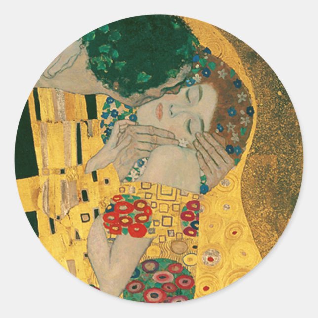 Sticker Rond Klimt // La peinture de baiser (Devant)