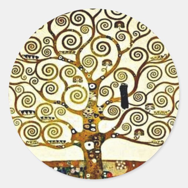 Sticker Rond Klimt - L'arbre de vie, Stoclet Frieze (Devant)