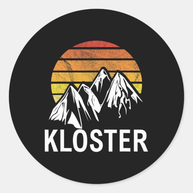 Sticker Rond Kloster Swiss Alp Suisse Ski Resort Snowboard (Devant)