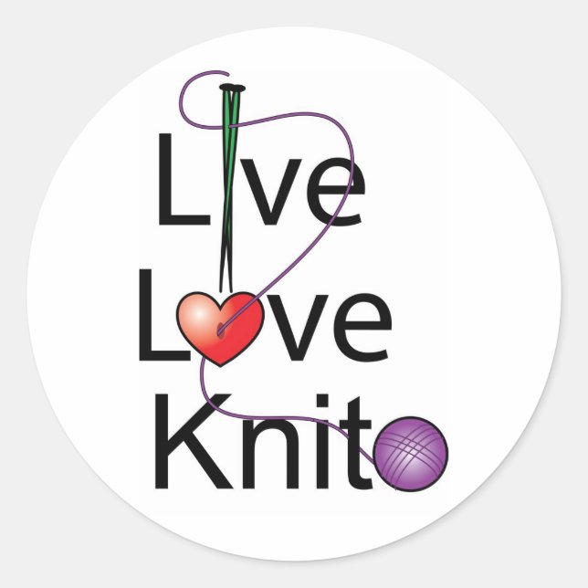 Sticker Rond Knit d'amour en direct (Devant)