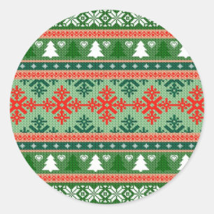 Sticker Rond knitted ugly sweater de Christmas