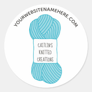 Sticker Rond Knitters Fiber Arts Blue Skein of Yarn