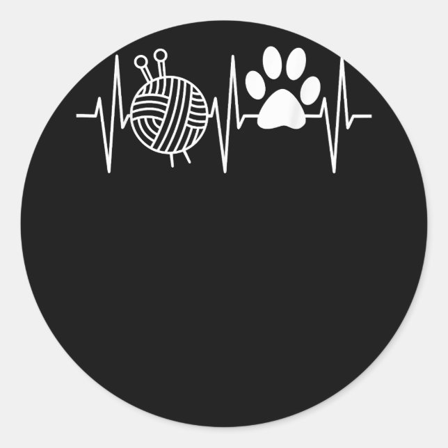 Sticker Rond Knitting Nerd Funny Grandma Mom Knit Needles Yarn  (Devant)