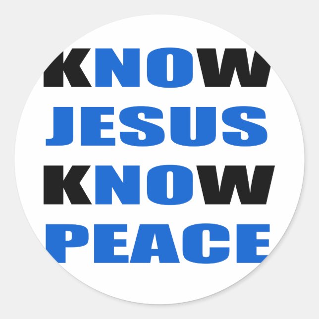 Sticker Rond kNOw Jésus kNOw Paix (Devant)