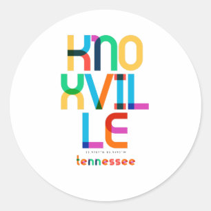 Sticker Rond Knoxville Tennessee milieu du siècle, Art Pop,