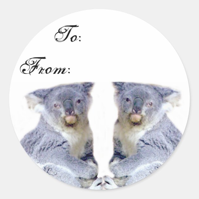 Sticker Rond Koala Bears Love_ (Devant)