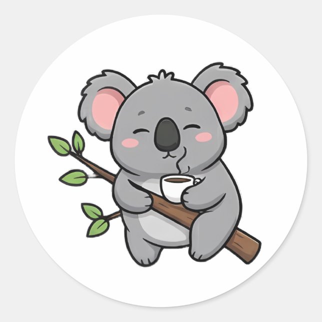 Sticker Rond Koala Café (Devant)
