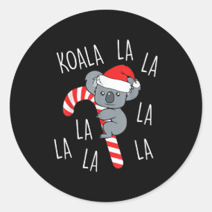 Sticker Rond Koala La La La - Pun de Noël australien drôle Aust