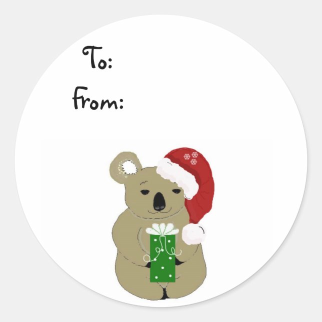 Sticker Rond Koala Noël Ours (Devant)