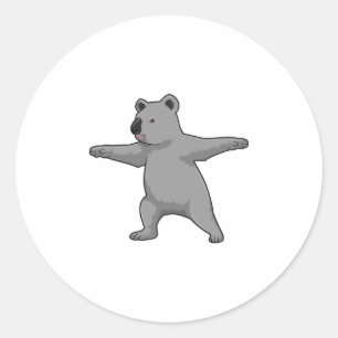 Sticker Rond Koala ours au Yoga Fitness
