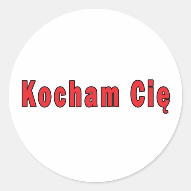 Sticker Rond Kocham Cie - Je t'aime (Devant)