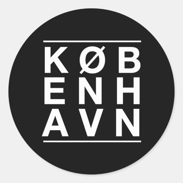 Sticker Rond Koebenhavn Par Copenhague Danemark (Devant)