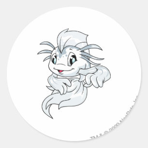 Sticker Rond Koi White
