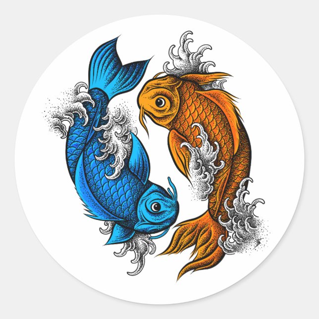 Sticker Rond Koi Ying Yang (Devant)