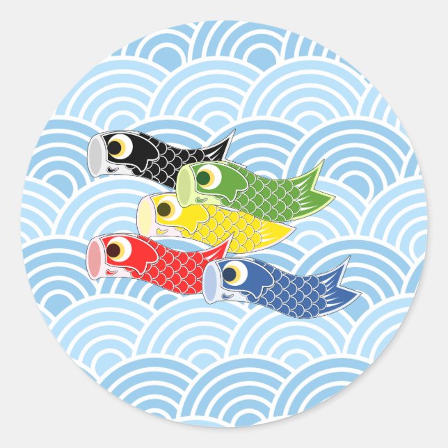 Sticker Rond Koinobori de Kodomo-no-hi (Devant)
